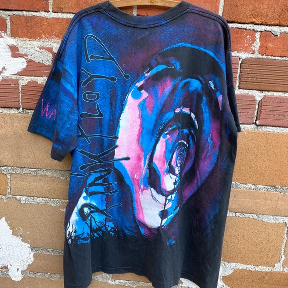 🔥🔥 Vintage Pink Floyd band tee shirt 90s AOP xl blue concert tour Winterland - Picture 6 of 7